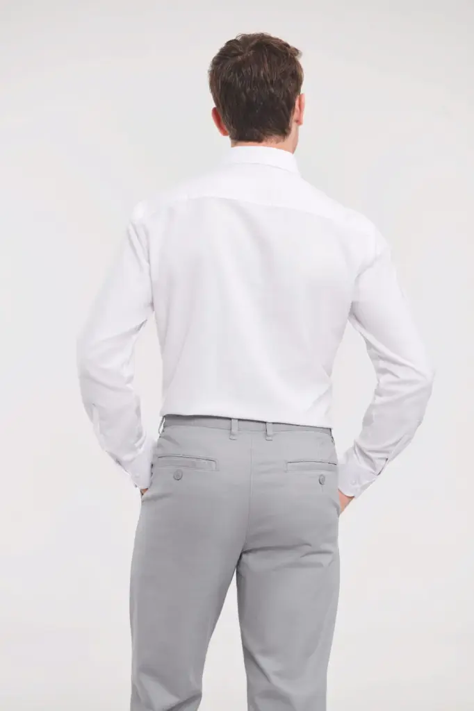 Men's getailleerd oxford overhemd met lange mouwen — productfoto 2