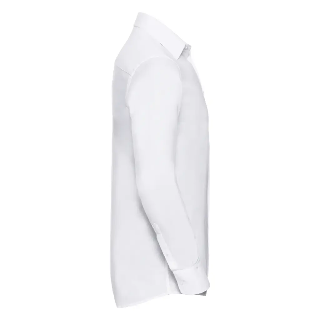 Men's getailleerd oxford overhemd met lange mouwen, white — productfoto 4