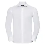 Men's getailleerd oxford overhemd met lange mouwen, white — productfoto 5