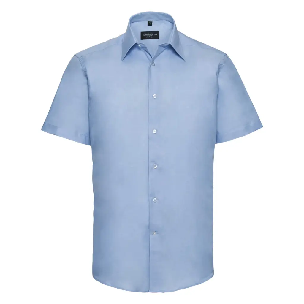 PS_RU923M_OXFORDBLUE - Hidalgo Getailleerd oxford overhemd met korte mouwen, oxford blue — productfoto 6