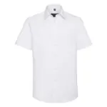 PS_RU923M_WHITE - Hidalgo Getailleerd oxford overhemd met korte mouwen, white — productfoto 7