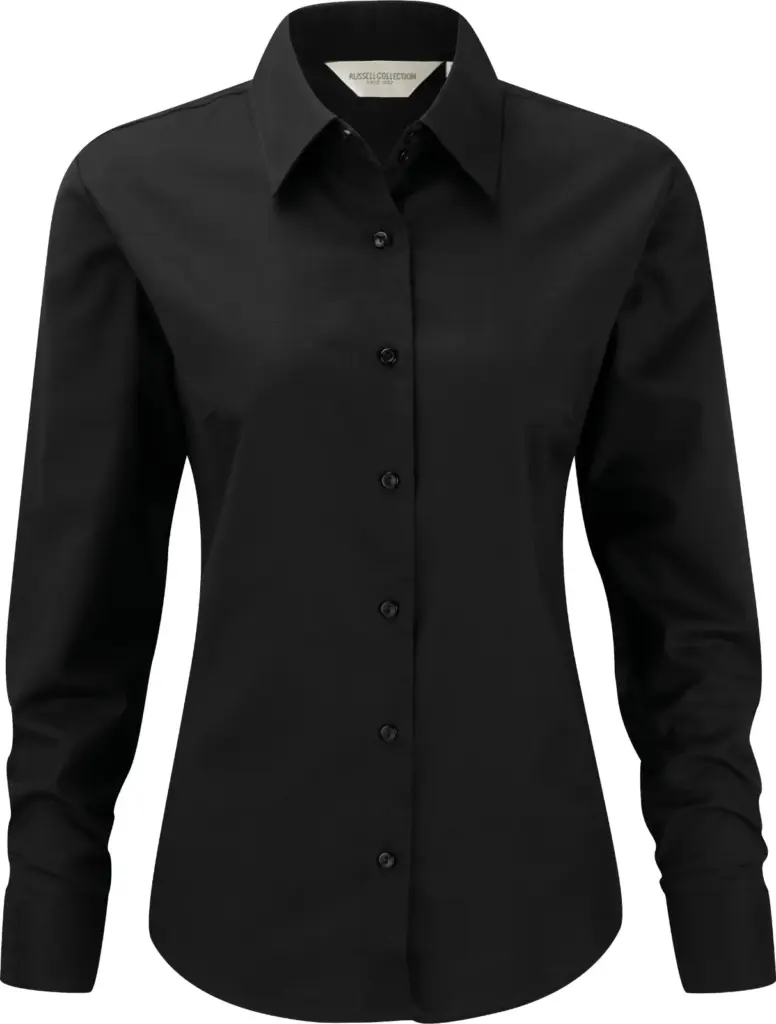 Ladies' Long Sleeve Easy Care Oxford Shirt, black — productfoto 5