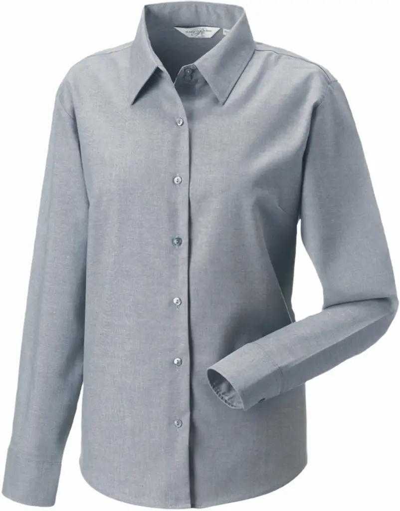 Ladies' Long Sleeve Easy Care Oxford Shirt, silver — productfoto 8