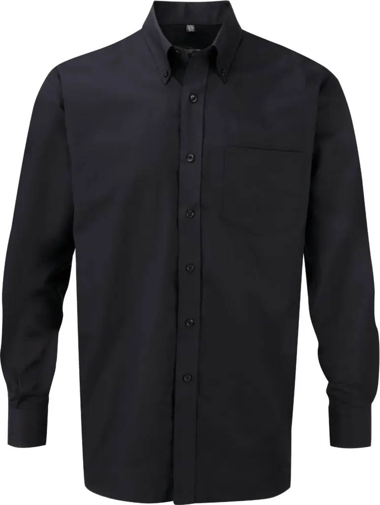 Mens' Long Sleeve Easy Care Oxford Shirt, black — productfoto 5