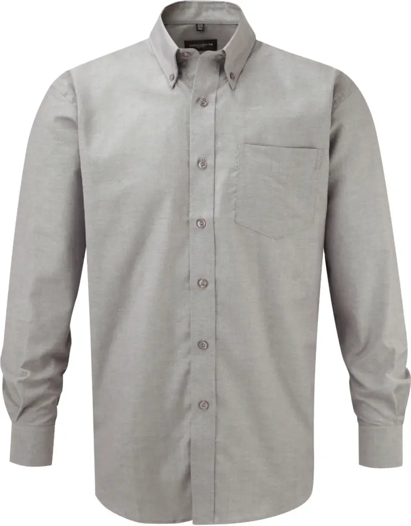 Mens' Long Sleeve Easy Care Oxford Shirt, silver — productfoto 8