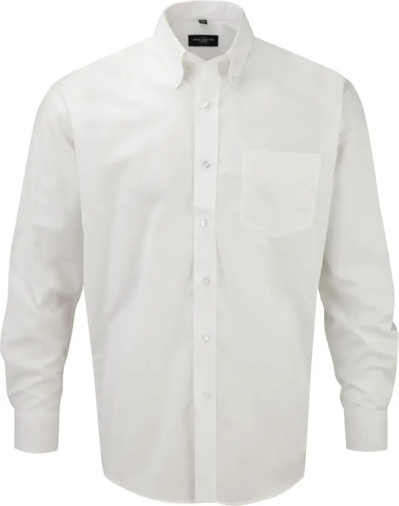 Mens' Long Sleeve Easy Care Oxford Shirt, white — productfoto 9