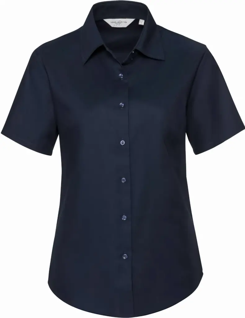 Ladies Short Sleeve Easy Care Oxford Shirt, bright navy — productfoto 10
