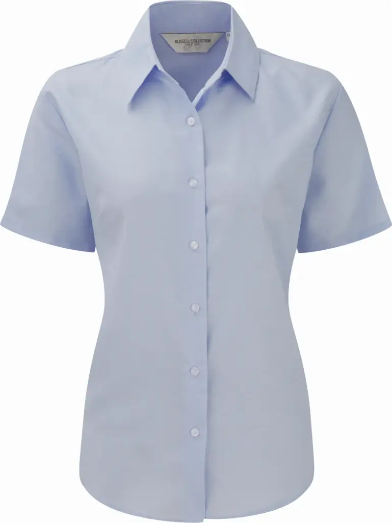 Ladies Short Sleeve Easy Care Oxford Shirt, oxford blue — productfoto 7