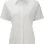 Ladies Short Sleeve Easy Care Oxford Shirt, white — productfoto 9