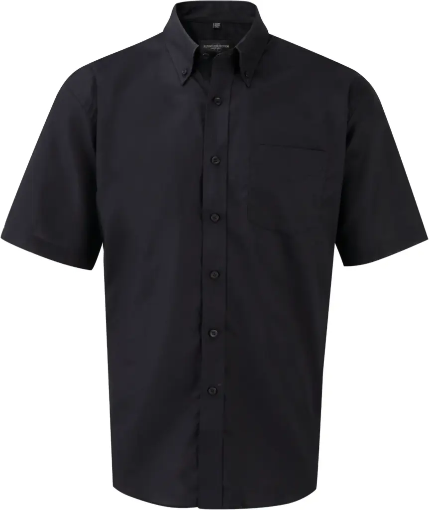Men's Short Sleeve Easy Care Oxford Shirt, black — productfoto 5