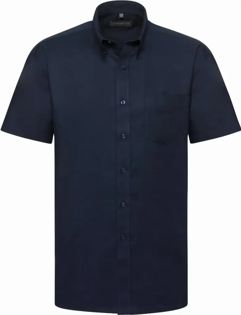 PS_RU933M_BRIGHTNAVY - Hidalgo Men's Short Sleeve Easy Care Oxford Shirt, bright navy — productfoto 10