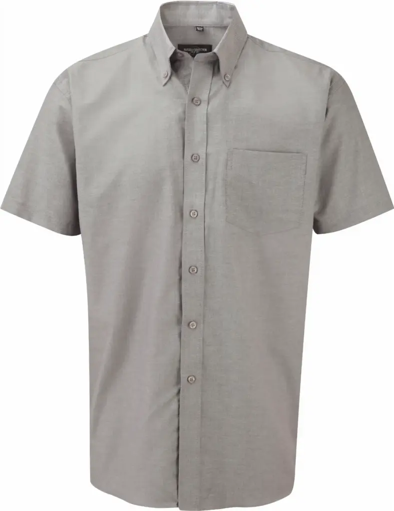 Men's Short Sleeve Easy Care Oxford Shirt, silver — productfoto 8