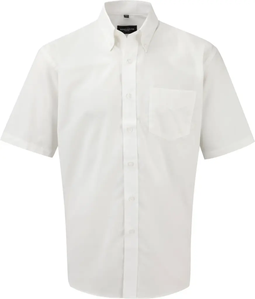 Men's Short Sleeve Easy Care Oxford Shirt, white — productfoto 9