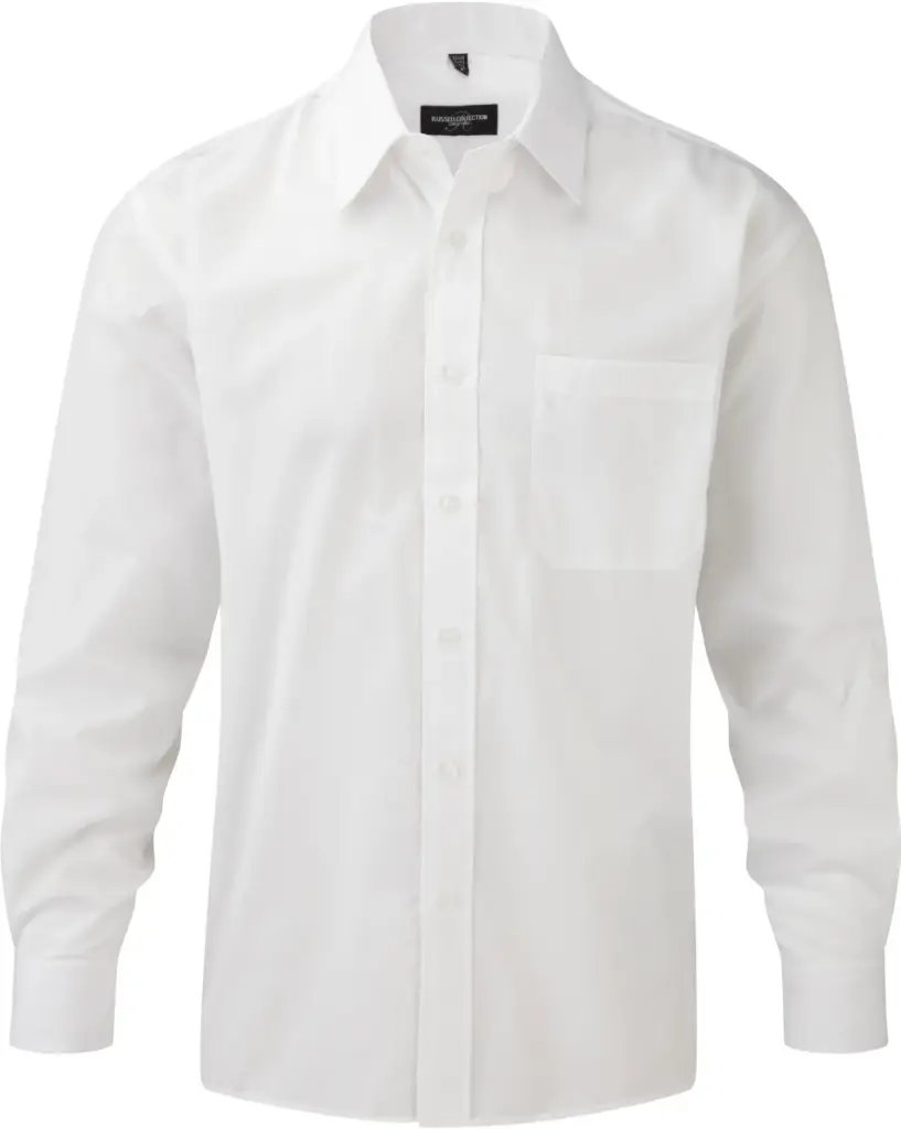 PS_RU934M_WHITE - Hidalgo-werbeartikel Men's Ls Polycotton Poplin Shirt, white — productfoto 4
