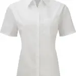 Ladies' Ss Polycotton Poplin Shirt, white — productfoto 4