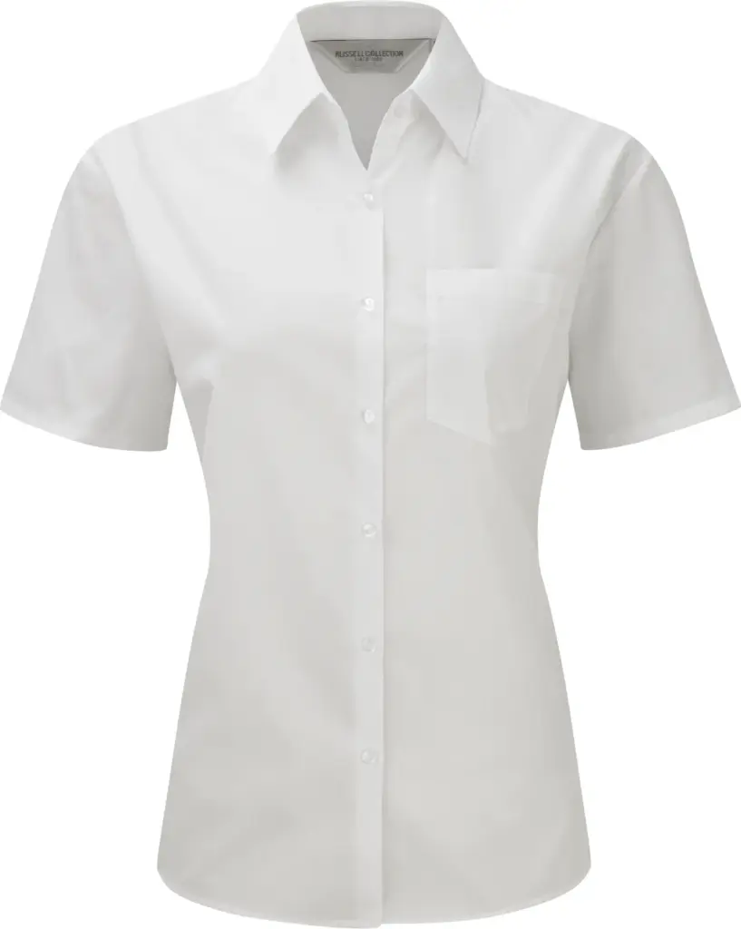 Ladies' Ss Polycotton Poplin Shirt, white — productfoto 4