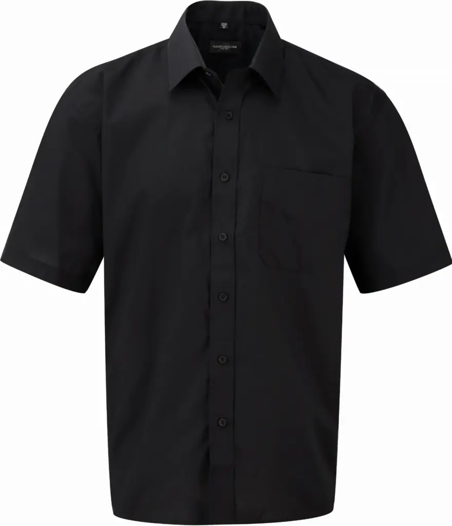 Men's Ss Polycotton Poplin Shirt, black — productfoto 3