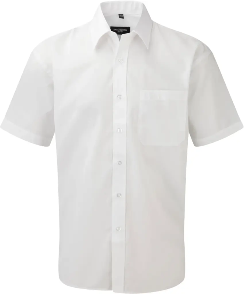 Men's Ss Polycotton Poplin Shirt, white — productfoto 4