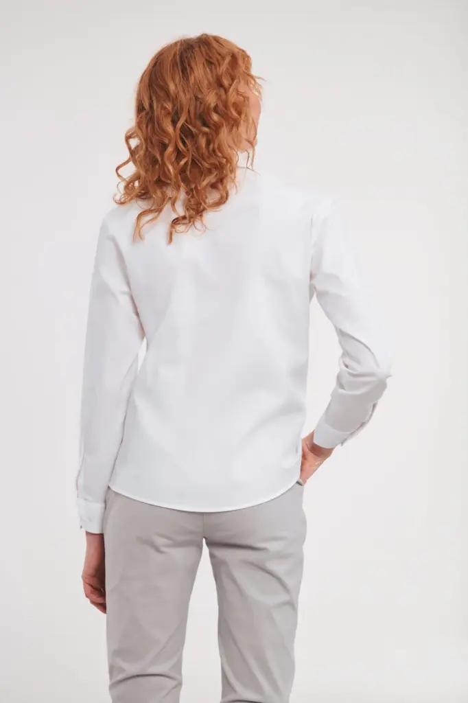 Ladies' Ls Pure Cotton Easy Care Poplin Shirt — productfoto 2