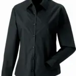 Ladies' Ls Pure Cotton Easy Care Poplin Shirt, black — productfoto 3