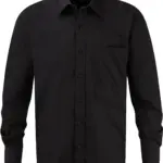 Men's Ls Pure Cotton Easy Care Poplin Shirt, black — productfoto 3