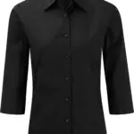 Ladies' 3/4 Sleeve Easy Care Fitted Shirt, black — productfoto 4