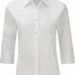 Ladies' 3/4 Sleeve Easy Care Fitted Shirt, white — productfoto 6