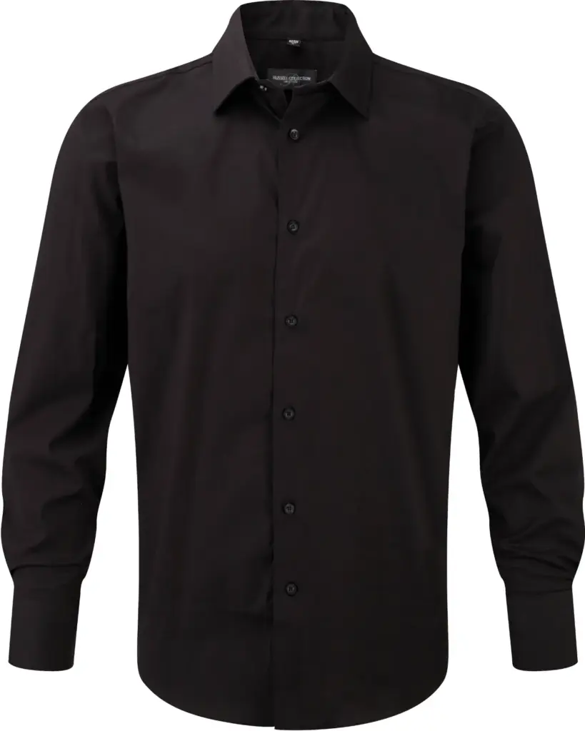 PS_RU946M_BLACK - Hidalgo-werbeartikel Men's Long Sleeve Easy Care Fitted Shirt, black — productfoto 3