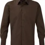 Men's Long Sleeve Easy Care Fitted Shirt, chocolate — productfoto 4