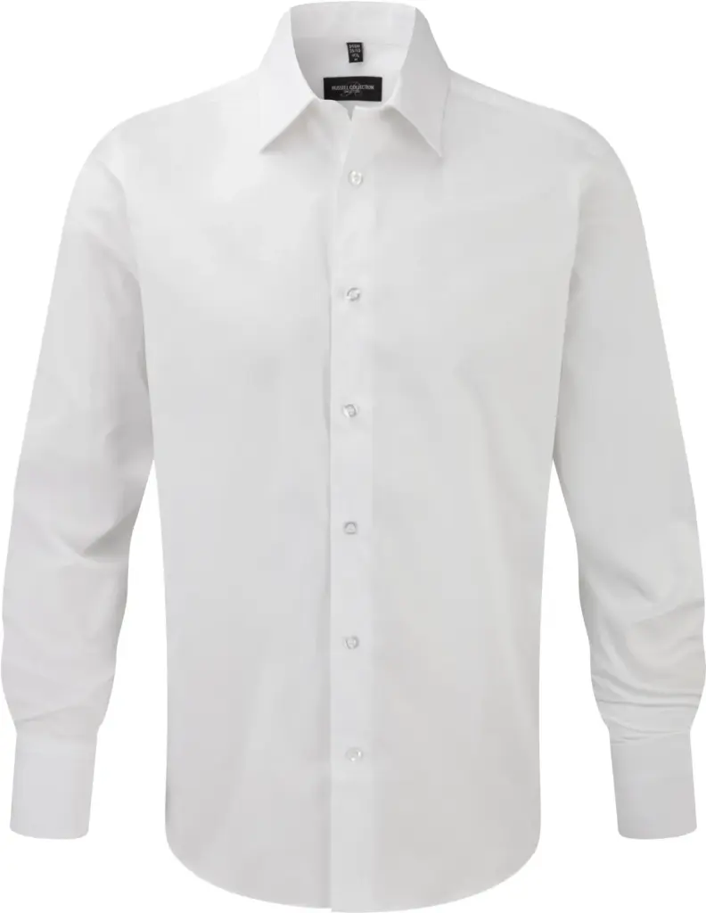 PS_RU946M_WHITE - Hidalgo-werbeartikel Men's Long Sleeve Easy Care Fitted Shirt, white — productfoto 5