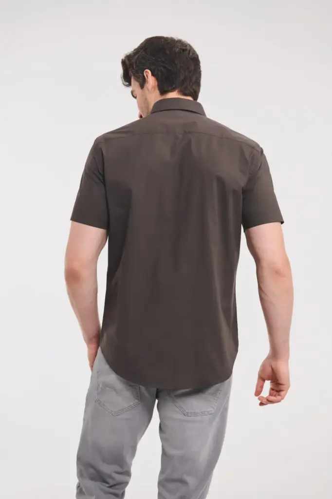 Men's Easy Care Fitted overhemd met korte mouwen — productfoto 2