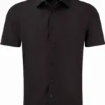 Men's Easy Care Fitted overhemd met korte mouwen, black — productfoto 3