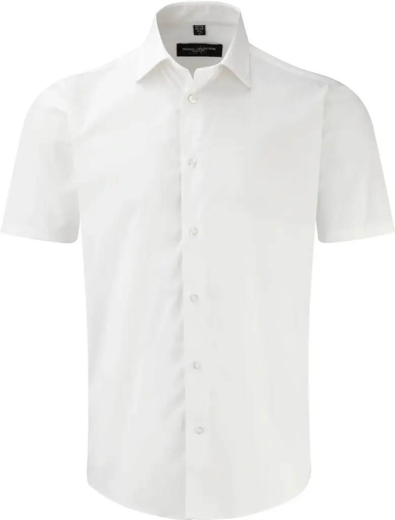 Men's Easy Care Fitted overhemd met korte mouwen, white — productfoto 5