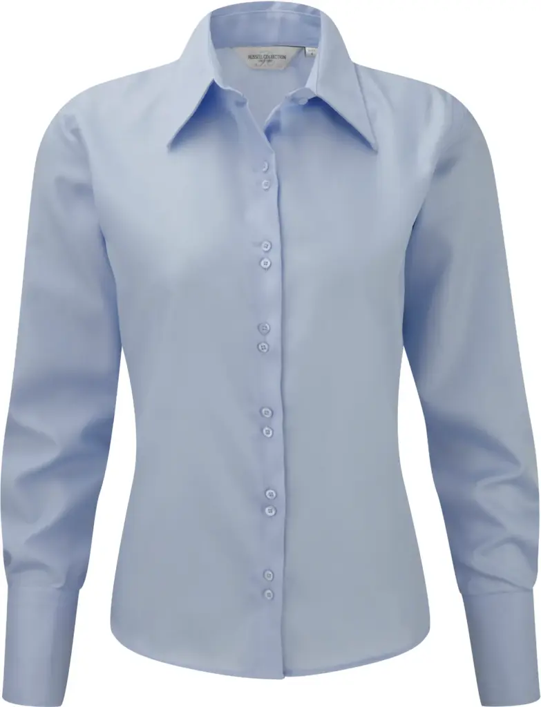 PS_RU956F_BRIGHTSKY - Hidalgo-werbeartikel Ladies' Long Sleeve Ultimate Non-iron Shirt, bright sky — productfoto 4