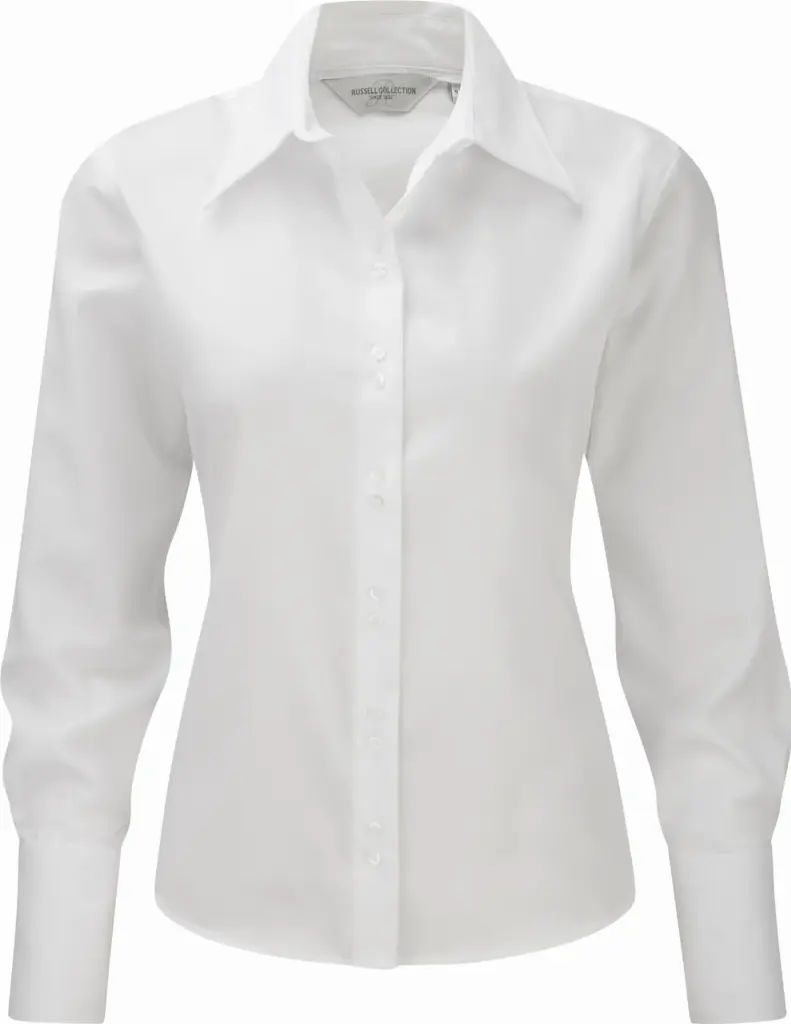 PS_RU956F_WHITE - Hidalgo-werbeartikel Ladies' Long Sleeve Ultimate Non-iron Shirt, white — productfoto 5