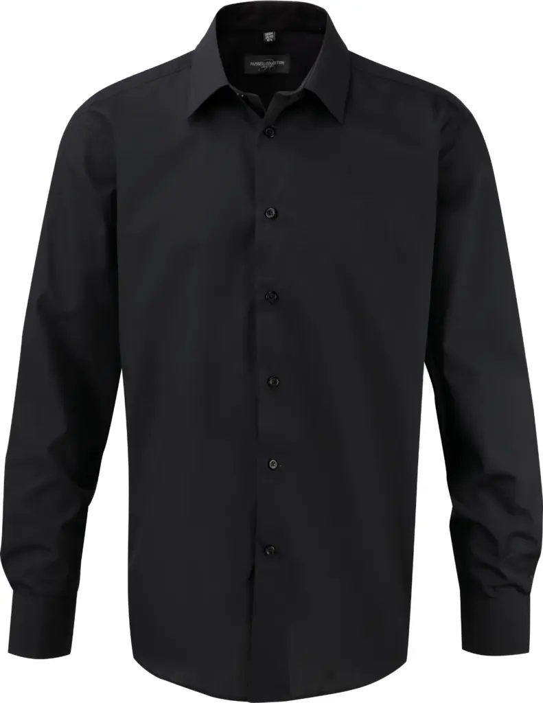 Men's Long Sleeve Ultimate Non-iron Shirt, black — productfoto 3