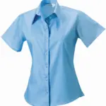 Ladies' Short Sleeve Ultimate Non-iron Shirt, bright sky — productfoto 4