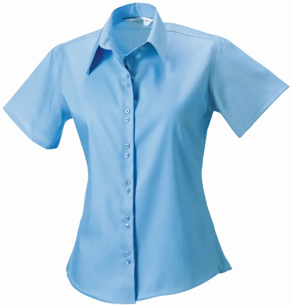 PS_RU957F_BRIGHTSKY - Hidalgo-werbeartikel Ladies' Short Sleeve Ultimate Non-iron Shirt, bright sky — productfoto 4