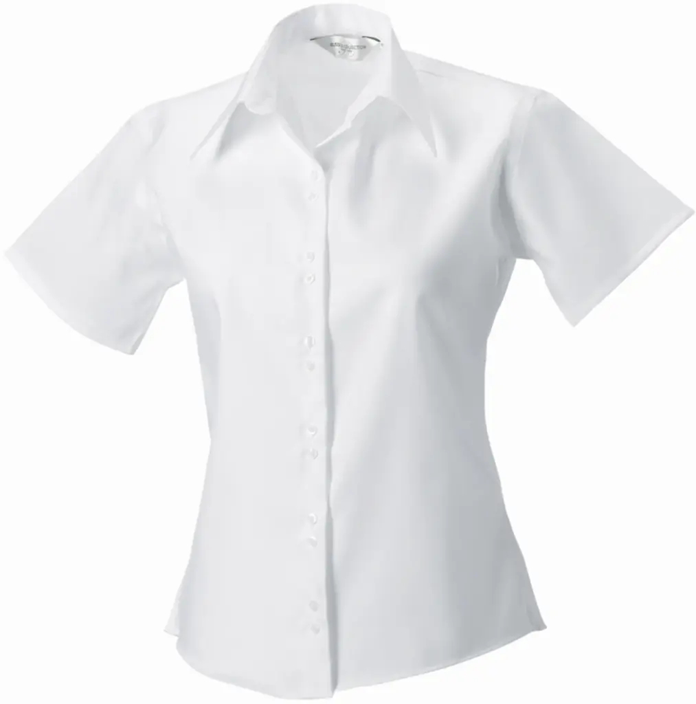 PS_RU957F_WHITE - Hidalgo-werbeartikel Ladies' Short Sleeve Ultimate Non-iron Shirt, white — productfoto 5