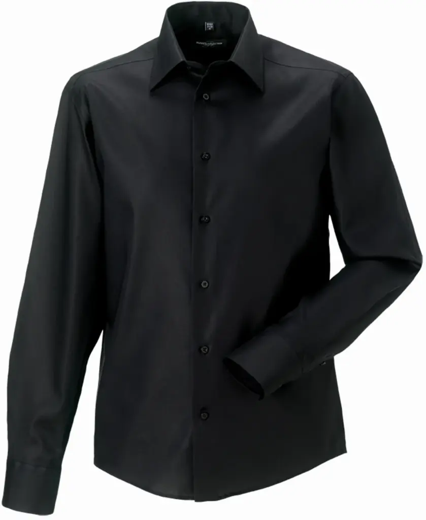 Men's Tailored overhemd met lange mouwen - Ultimate non iron, black — productfoto 3