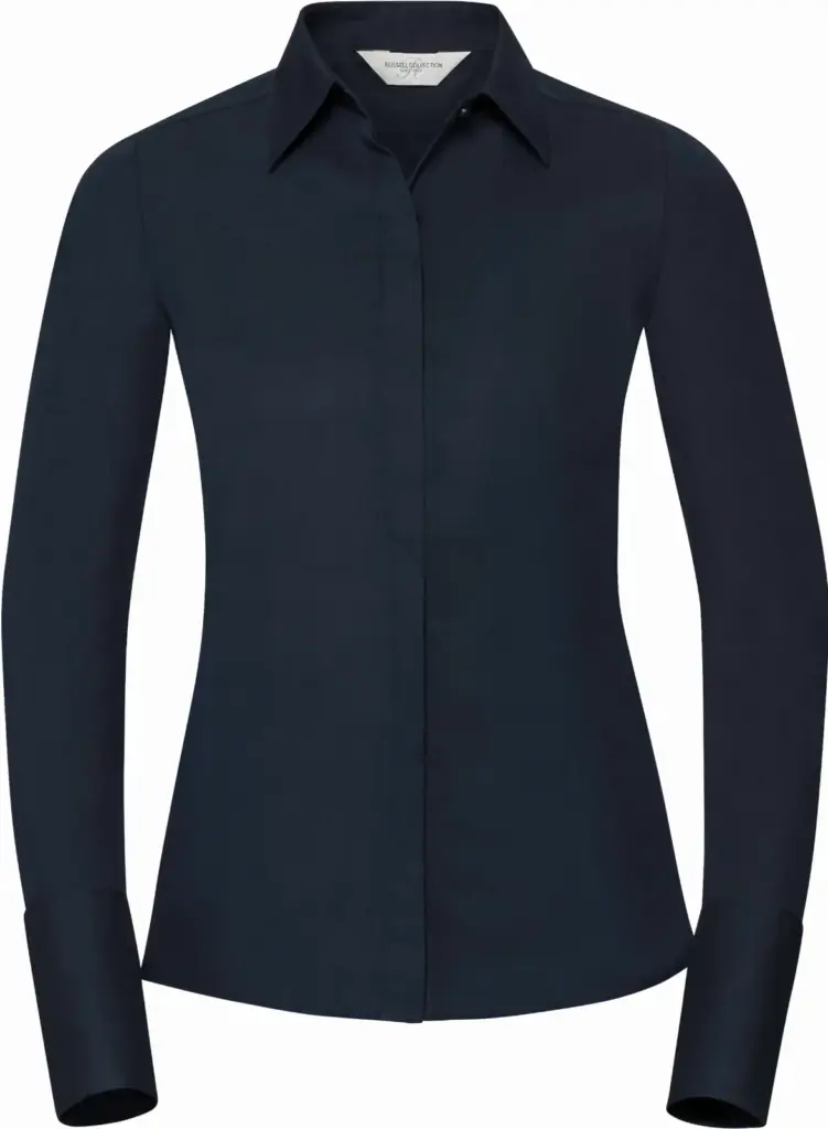 Ladies' Long Sleeve Ultimate Stretch, bright navy — productfoto 8