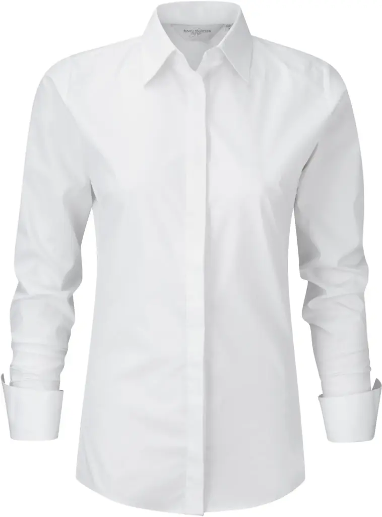 PS_RU960F_WHITE - Hidalgo-werbeartikel Ladies' Long Sleeve Ultimate Stretch, white — productfoto 7
