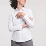 RU962F-2_2023 - Hidalgo-werbeartikel Ladies Long Sleeve Herringbone Shirt