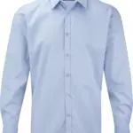 Men's Long Sleeve Herringbone Overhemd, light blue — productfoto 3
