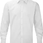 Men's Long Sleeve Herringbone Overhemd, white — productfoto 4