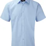 Men's Short Sleeve Herringbone Shirt, light blue — productfoto 3