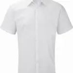 Men's Short Sleeve Herringbone Shirt, white — productfoto 4
