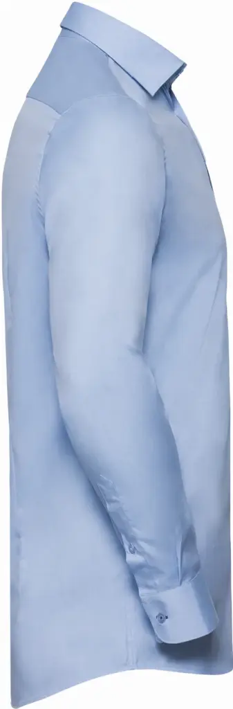 PS_RU964M-S_LIGHTBLUE-MIDBLUE-BRIGHTNAVY - Hidalgo-werbeartikel Herringbone overhemd met lange mouwen, light blue / mid blue / bright navy — productfoto 5