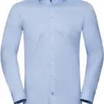 Herringbone overhemd met lange mouwen, light blue / mid blue / bright navy — productfoto 6