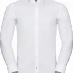 Herringbone overhemd met lange mouwen, white / silver / convoy grey — productfoto 7